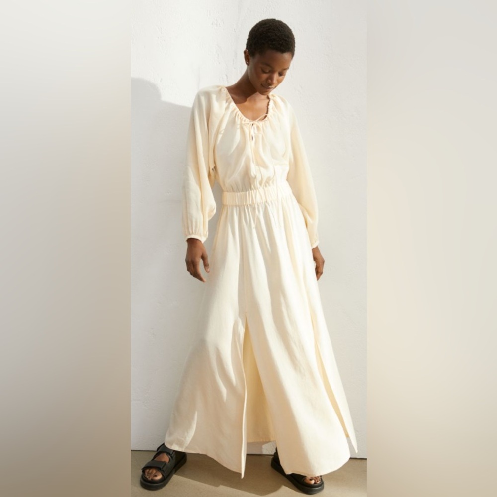 H&M stunning Linen Blend Boho Maxi Dress